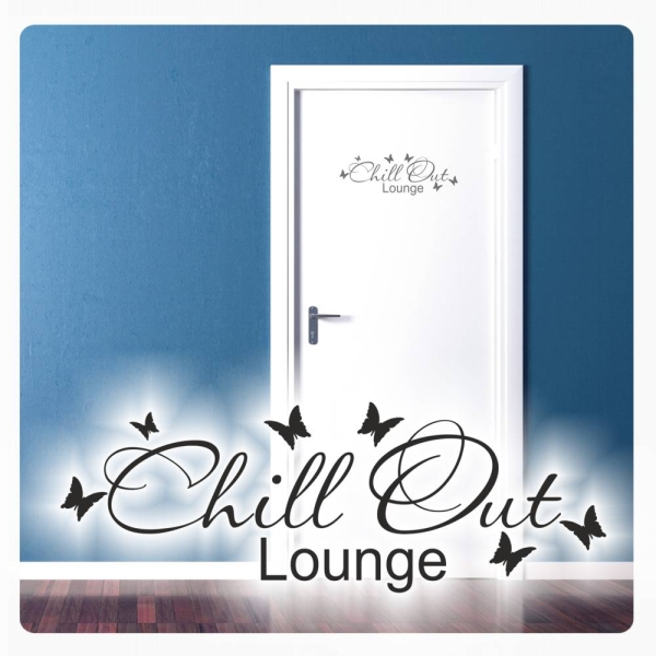 Tür Aufkleber Chillout Lounge Schmetterlinge Chill Out Wandtattoo T905