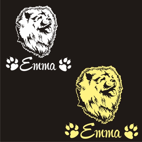 Hundeaufkleber Chow Chow Name Auto Aufkleber Sticker A525