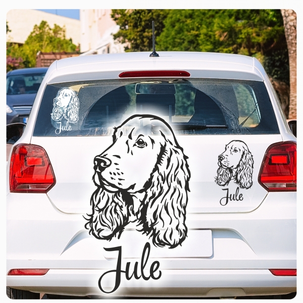 Cocker Spaniel Name Auto Aufkleber Autoaufkleber Sticker Cockerspaniel A4057