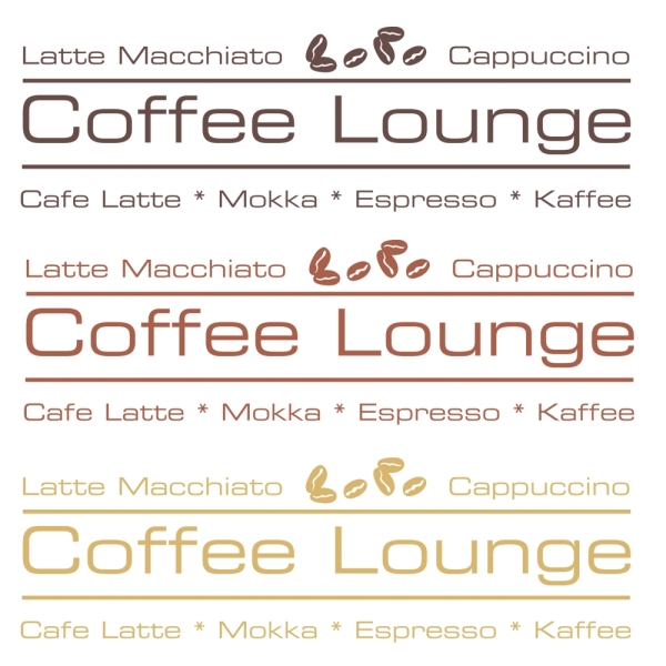 Wandtattoo Coffee Lounge Kaffee Latte Mokka Espresso Wandaufkleber Küche W1666