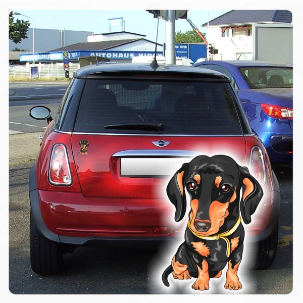 Autoaufkleber Dackel Teckel Autoaufkleber Sticker Digitaldruck Dachshund DA2020