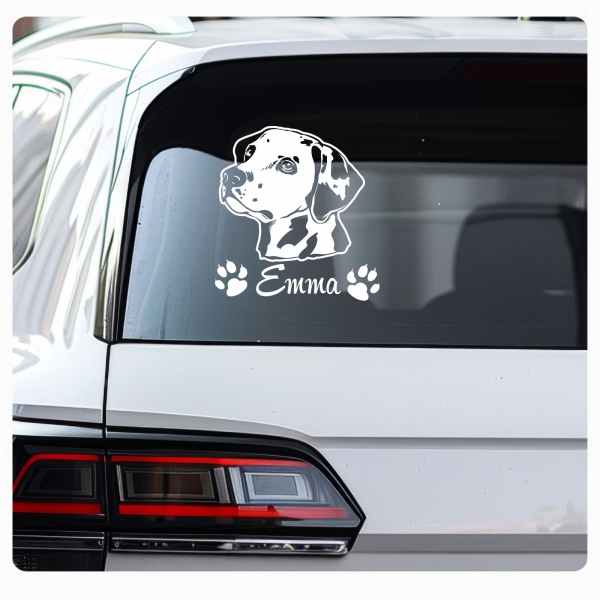 Dalmatiner Name Autoaufkleber Hundeaufkleber Aufkleber Auto Sticker Hund A191