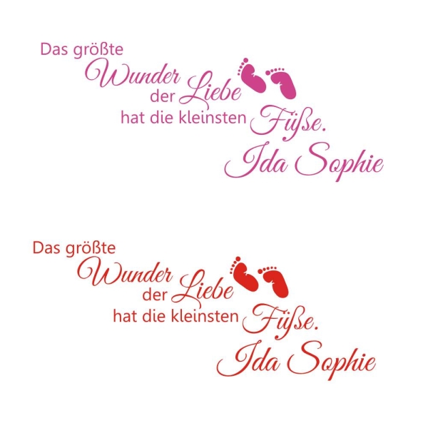 Das größte Wunder d. Liebe hat d. kleinsten Füße Wandtatto W2016