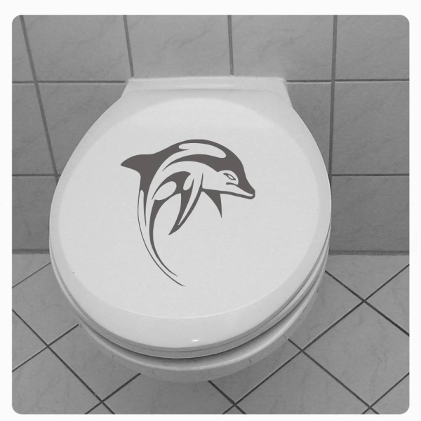 WC Deckel Aufkleber Delfin Delphin Toilettendeckel TDA022
