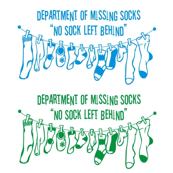 Department of Missing Socks -  Vermisste Socken Sammlung Wandtattoo Wandaufkleber W310