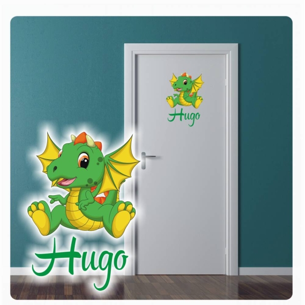 Türaufkleber Baby Dino Name Kinderzimmer Digitaldruck Wandtattoo Türtattoo DT066