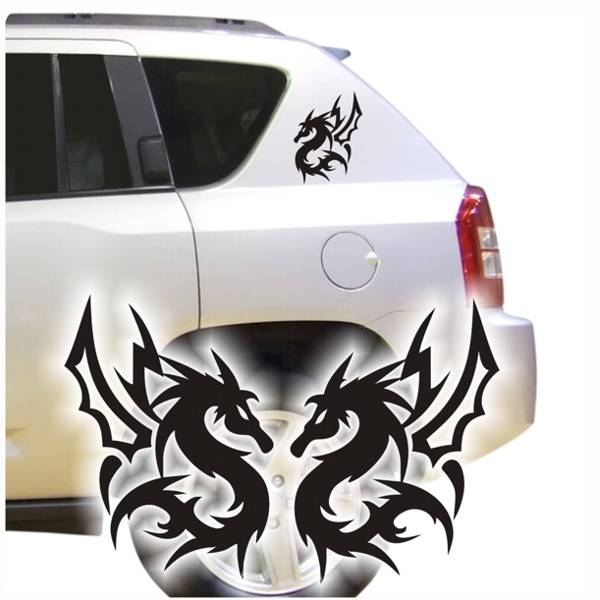 Tribal Dragon Drachen Sticker 2er Set Drache Autoaufkleber Aufkleber 2er Set A606