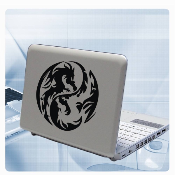 Dragon Tribal Yin Yang Drachen Notebook Netbook Laptop Aufkleber Skin  LT036