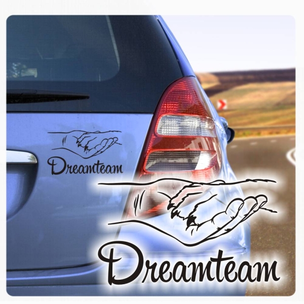 Autoaufkleber Dreamteam Hand Pfote Sticker Auto Aufkleber A663