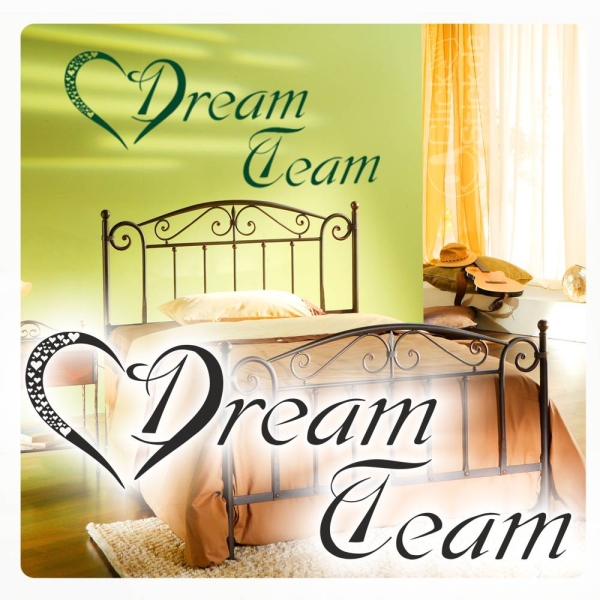 Wandtattoo Dream Team Schlafzimmer Wandaufkleber Liebe ist Tattoo W596