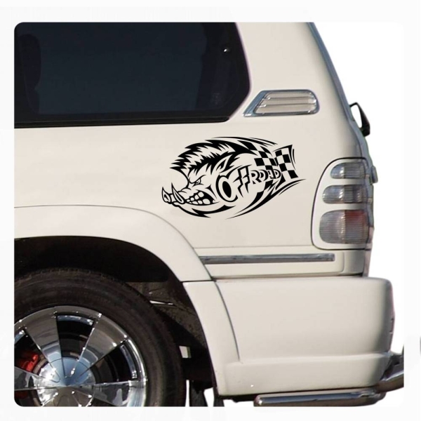 Autoaufkleber Offroad Wildschwein Eber Race Racing Allrad Auto Aufkleber A244
