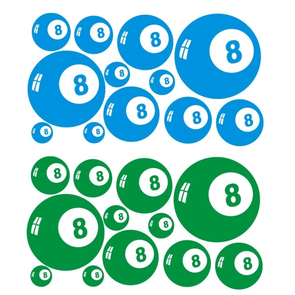 Wandtattoo 8-BALL EIGHTBALL Wandaufkleber Sticker W1316