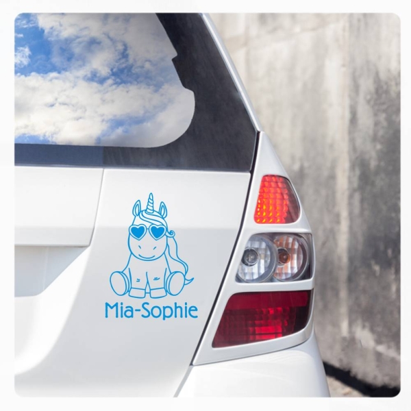 Baby Aufkleber Einhorn Cool Name Auto Aufkleber Autoaufkleber Sticker AB001