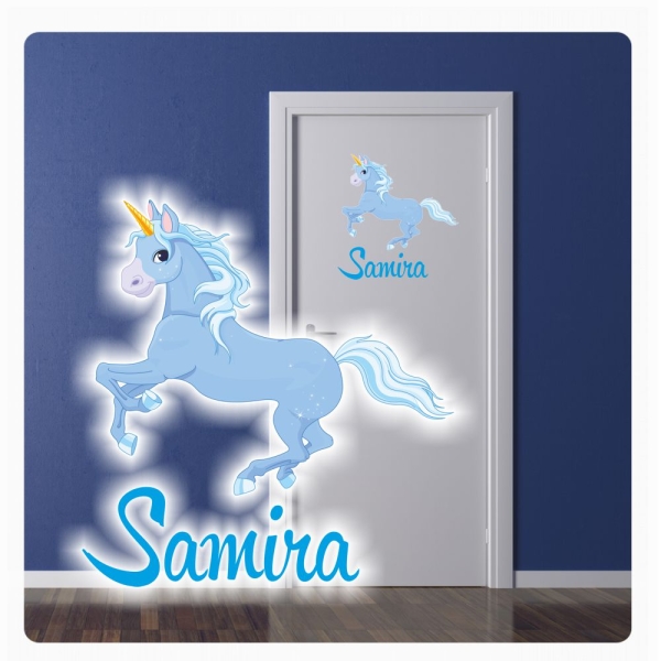 Türtattoo Einhorn Name Wunschname Digitaldruck Türaufkleber DT310