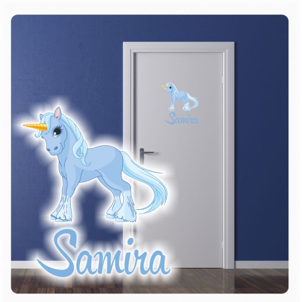 Türtattoo Einhorn Name Wunschname Digitaldruck Türaufkleber DT311