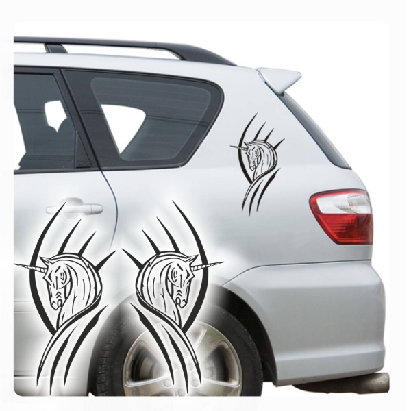 Autoaufkleber Einhorn Pferd Auto Aufkleber Tribal Gothic Sticker Unicorn A781