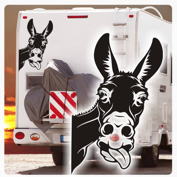 Esel Hetz mich nicht Wohnmobil Aufkleber Wohnwagen Caravan Wohnwagen Sticker WoMo168