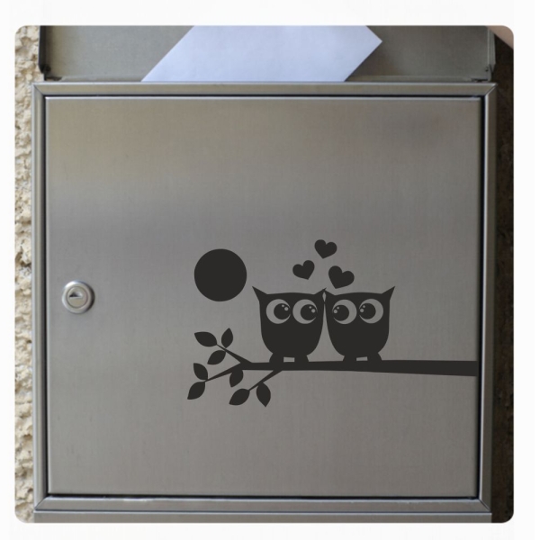 Briefkastenaufkleber Eulen Aufkleber Sticker B012