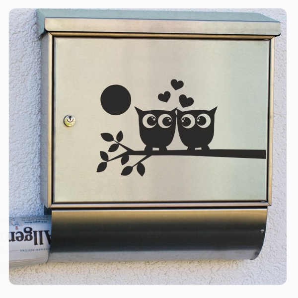 Briefkastenaufkleber Eulen Aufkleber Sticker B012