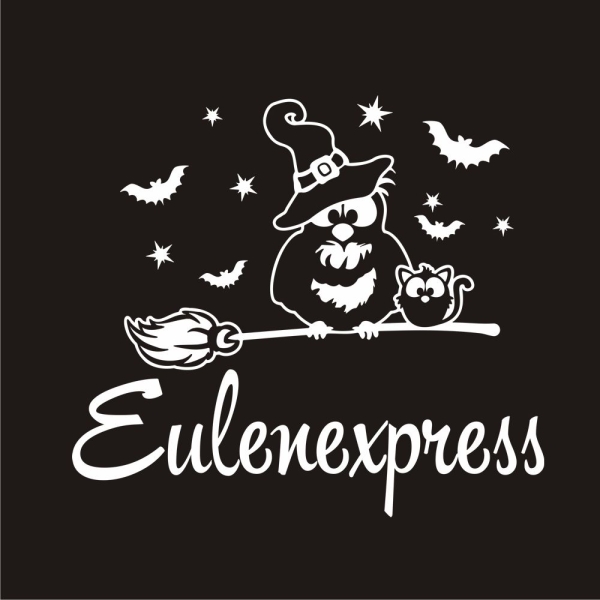 Eule Hexe Katze Eulenexpress Auto Aufkleber Sticker Sterne Autoaufkleber A2075