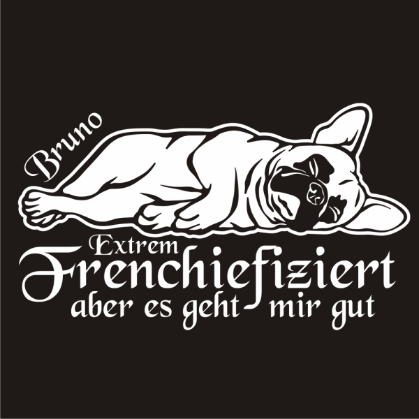 Extrem Frenchiefiziert Französische Bulldogge Name Autoaufkleber Hund Pfoten A4246