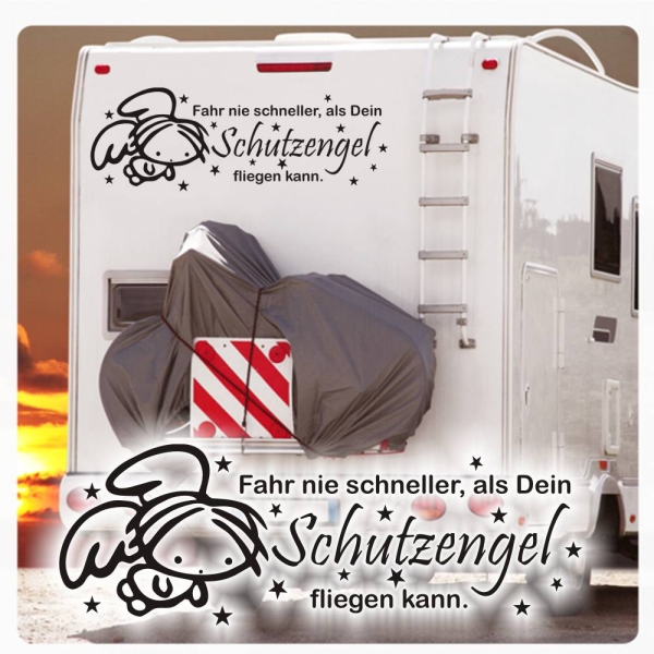 Schutzengel Wohnmobil Caravan Aufkleber Engel Angel Sterne Sticker Autoaufkleber WoMo282