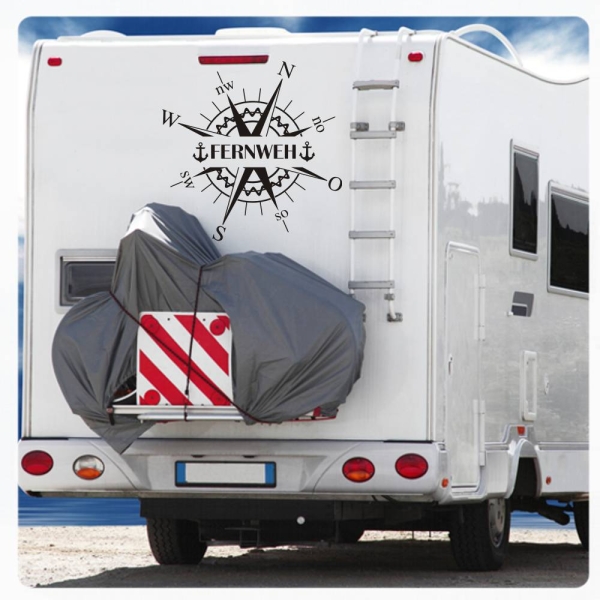 Kompass Rose Compass Fernweh Anker Wohnmobil Aufkleber Wohnwagen Caravan Wohnwagen Sticker WoMo171