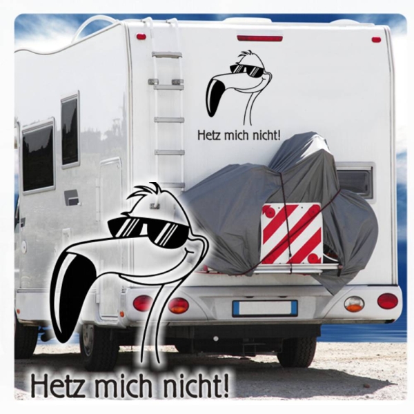 Wohnmobil Aufkleber Flamingo Hetz mich nicht! Cool WoMo Caravan Aufkleber Sticker WoMo129