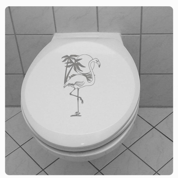 Flamingo Palmen Karibik WC Deckel Aufkleber Badezimmer BAD TDA058