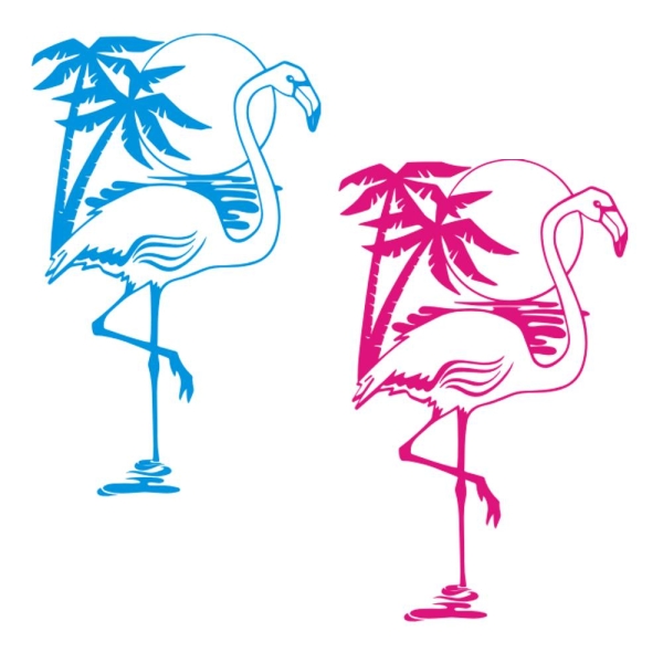 Wohnmobil Aufkleber Flamingo Karibik Palme WoMo Caravan Aufkleber Sticker WoMo128