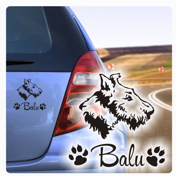 Hundeaufkleber  Foxterrier Name Autoaufkleber Aufkleber Sticker A372