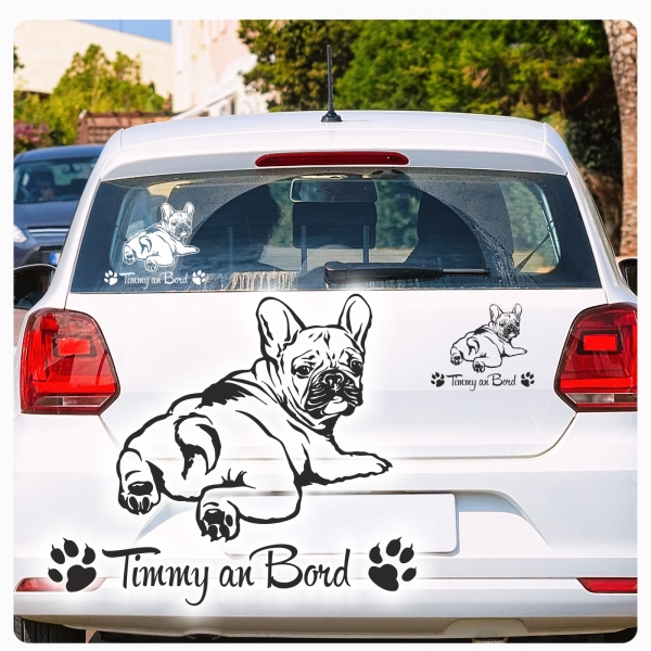 Französische Bulldogge Name Auto Aufkleber Hundeaufkleber Autoaufkleber Sticker A614