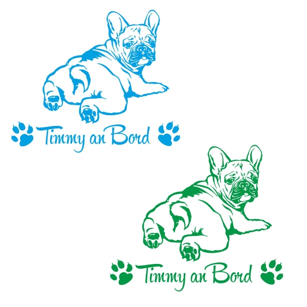 Französische Bulldogge Name Auto Aufkleber Hundeaufkleber Autoaufkleber Sticker A614