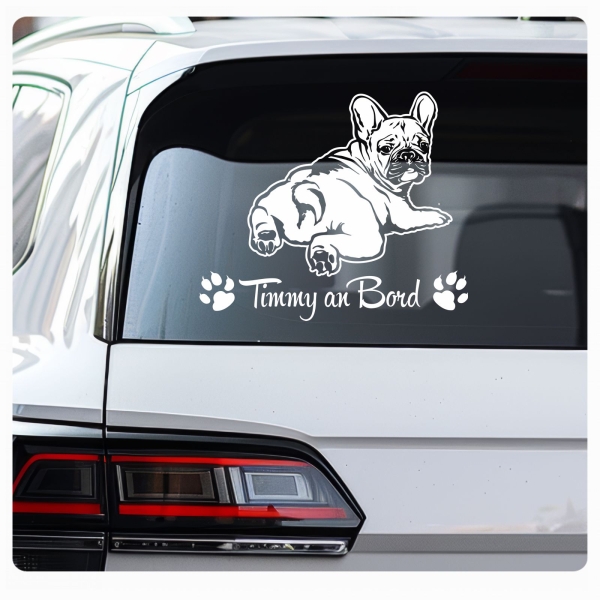 Französische Bulldogge Name Auto Aufkleber Hundeaufkleber Autoaufkleber Sticker A614