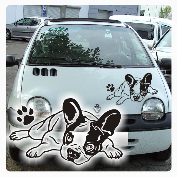 Auto Aufkleber Französische Bulldogge Name Autoaufkleber Sticker A4036