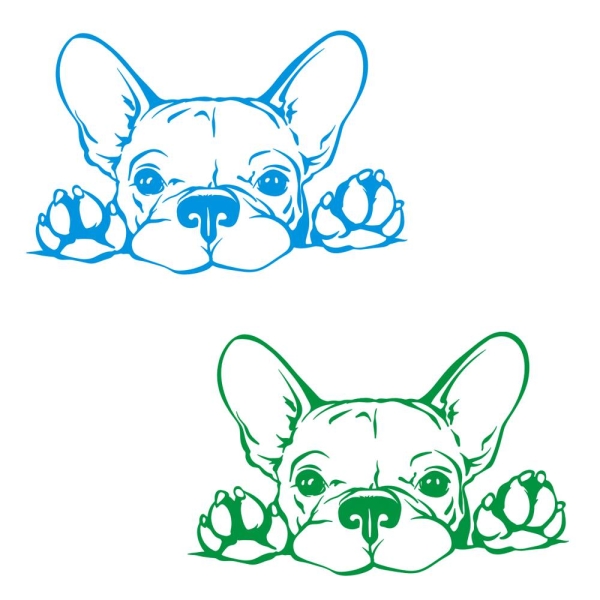 Französische Bulldogge Autoaufkleber Auto Aufkleber Sticker Hund Pfoten A1219
