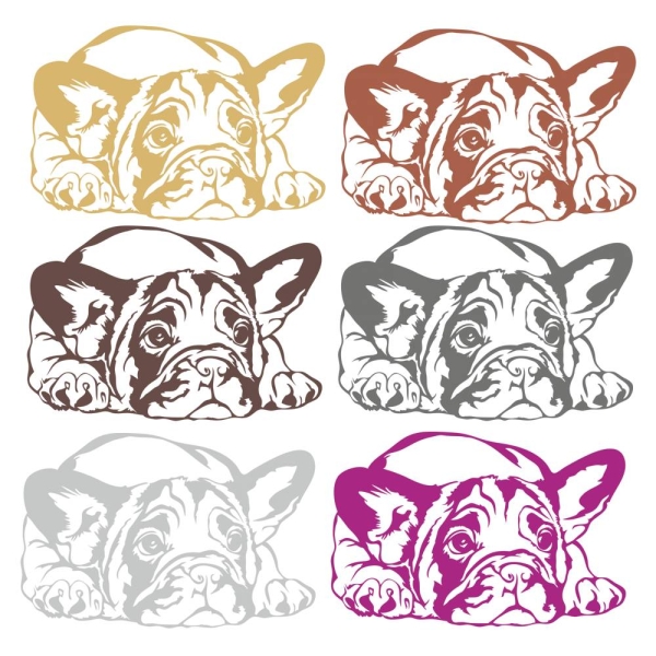 Auto Aufkleber Französische Bulldogge Hund Pfoten Autoaufkleber Sticker A4050