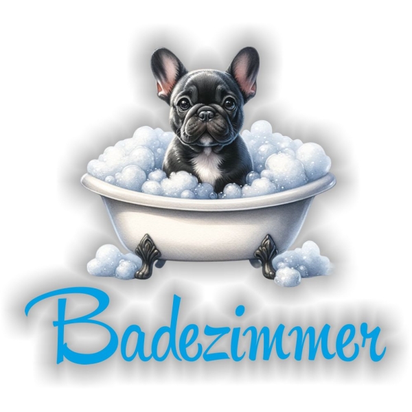 Türaufkleber Badezimmer Französische Bulldogge French Bulldog Digitaldruck Wandtattoo Türtattoo DT612