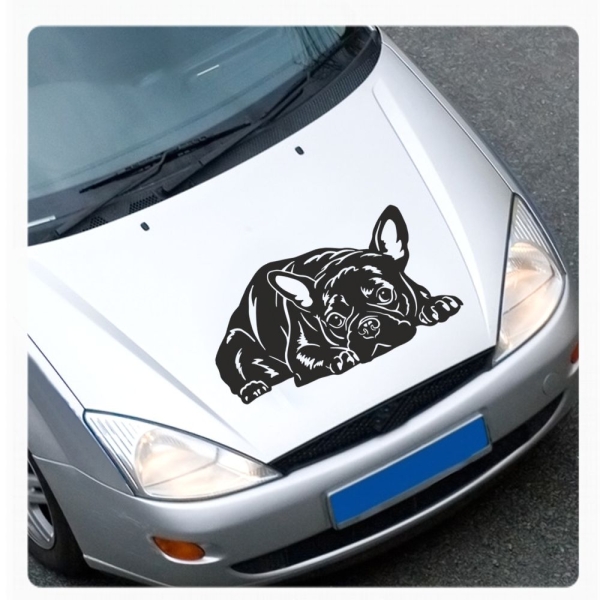 Auto Aufkleber Französische Bulldogge Hund Autoaufkleber Sticker Hauben A4190