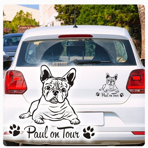 Autoaufkleber Französische Bulldogge Sticker Auto Aufkleber Hetz A1625