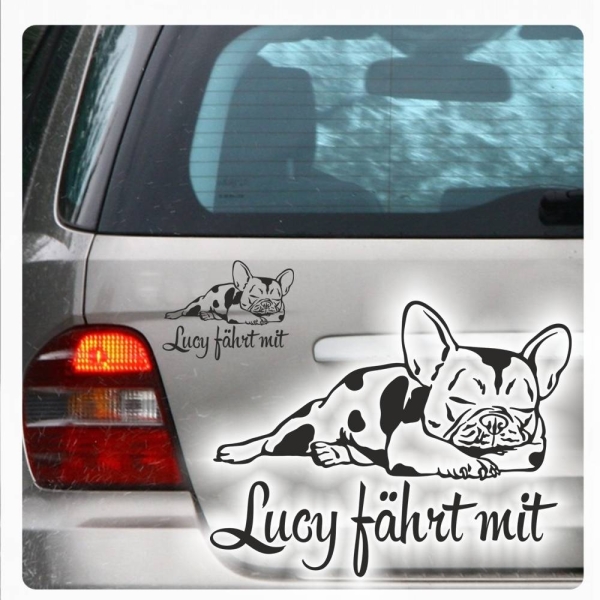 Auto Aufkleber Französische Bulldogge Name Autoaufkleber Hund Pfoten A3018