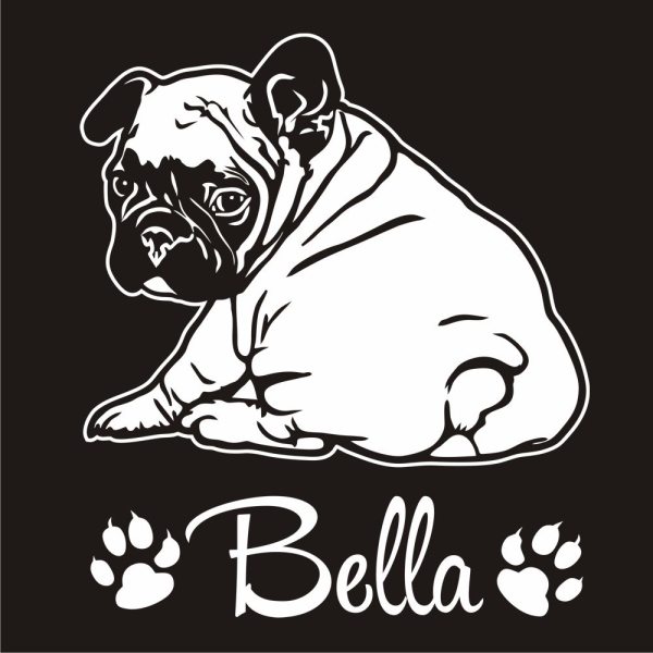 Französische Bulldogge Welpe Autoaufkleber Auto Aufkleber Sticker Hund Pfoten A4194
