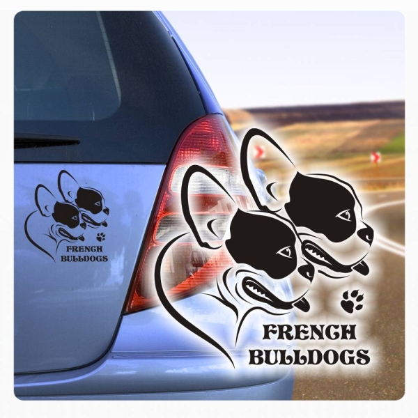 French Bulldogs Französische Bulldoggen Auto Aufkleber Autoaufkleber Sticker Aufkleber A1149