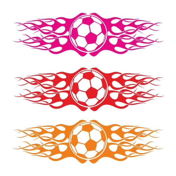 Autoaufkleber Fussball Flames Aufkleber Sticker Flammen A1072