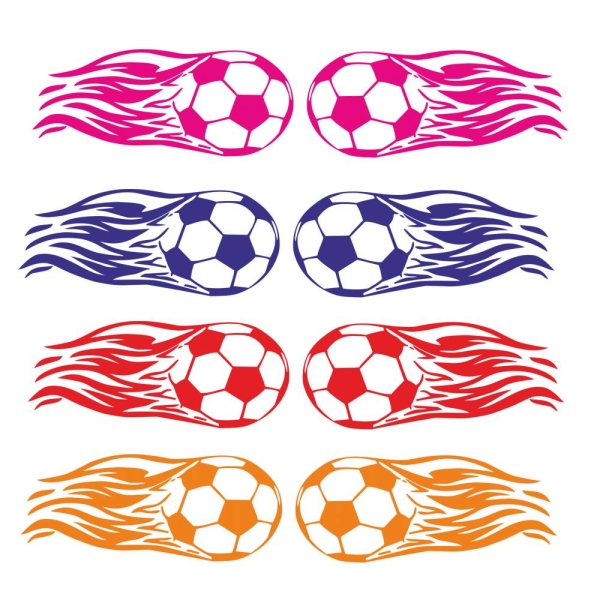 2er SET Fussball Flames Auto Aufkleber Sticker Autoaufkleber A1081