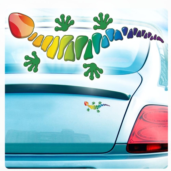 Gecko Gekko Eidechse Echse Regenbogen Auto Aufkleber Sticker Tattoo Digitaldruck  DA100