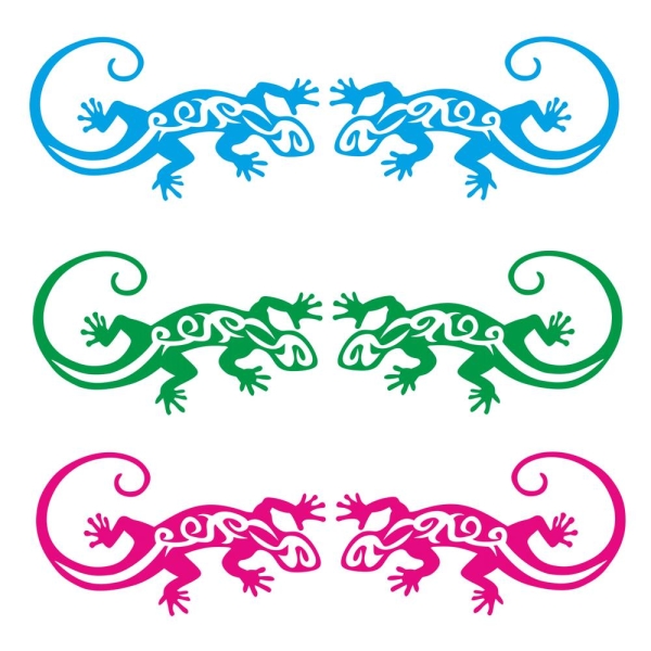 2er SET Gecko Gekko Echse Lizzard Autoaufkleber Sticker A799