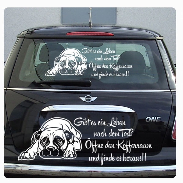 Boxer Gibt es ein Leben nach dem Tod Sticker Auto Aufkleber A3106