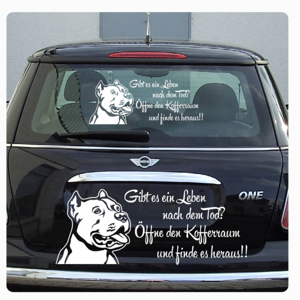 Pittbull Gibt es ein Leben nach dem Tod Sticker Auto Aufkleber A1729