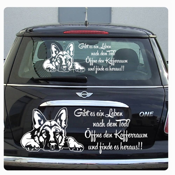 Schäferhund Gibt es ein Leben nach dem Tod Sticker Auto Aufkleber A1718